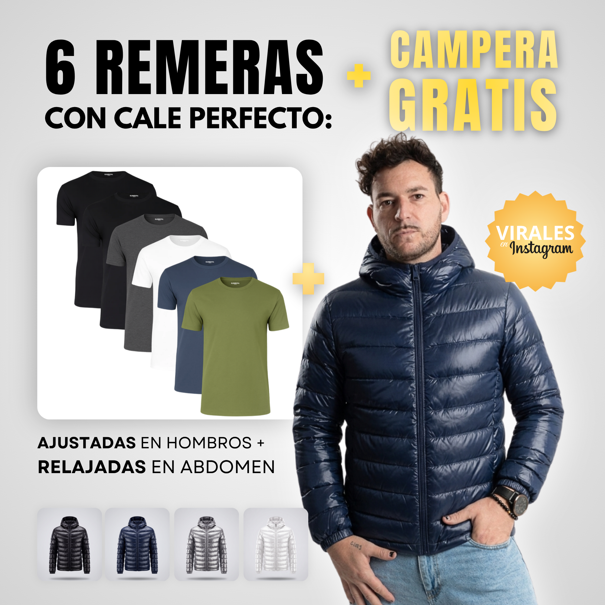 Pack 6+1 GRATIS - Remeras que te hacen ver mejor al instante
